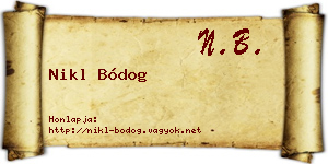 Nikl Bódog névjegykártya